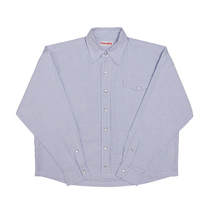 "Blusa" Oxford Cloth Button Down (Pinstripe Blue)