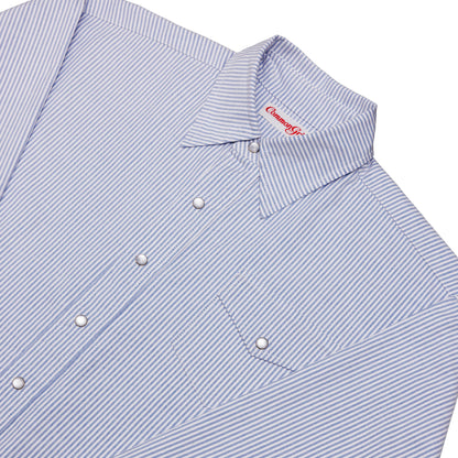 "Blusa" Oxford Cloth Button Down (Pinstripe Blue)
